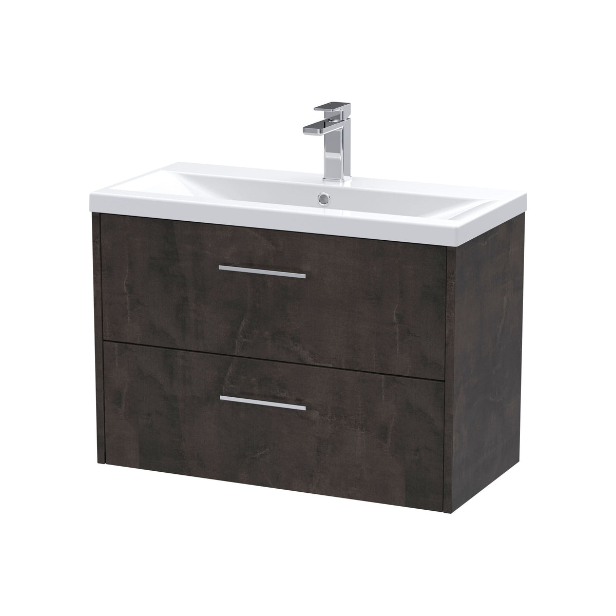 Hudson Reed Juno 800mm 2 Drawer Wall Hung Vanity Unit With Mid-Edge Basin