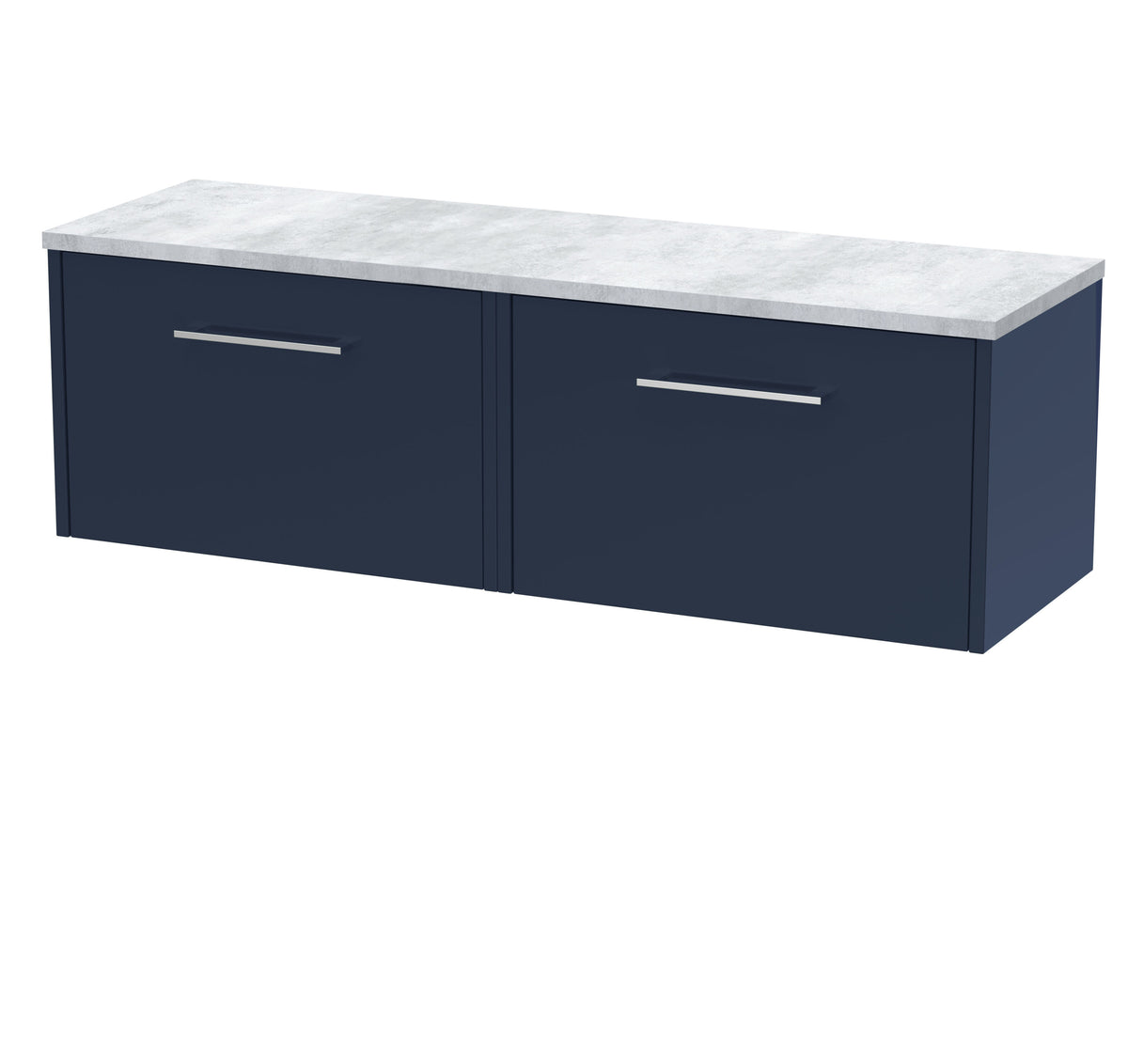 Hudson Reed Juno 1200mm 2 Drawer Wall Hung Vanity Unit With Bellato Grey Worktop