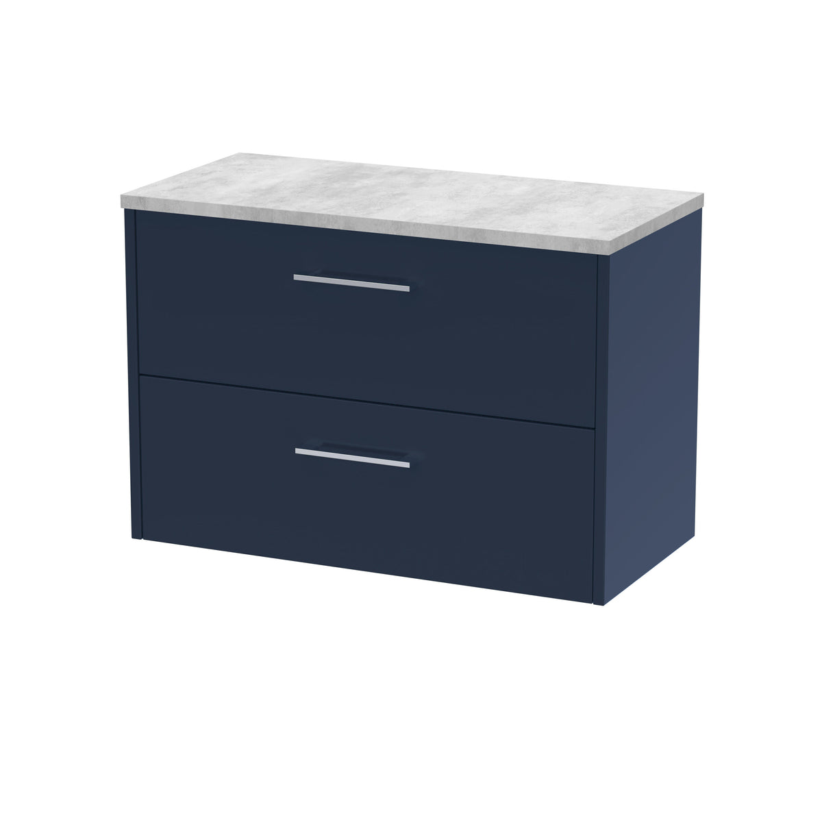Hudson Reed Juno 800mm 2 Drawer Wall Hung Vanity Unit With Bellato Grey Worktop