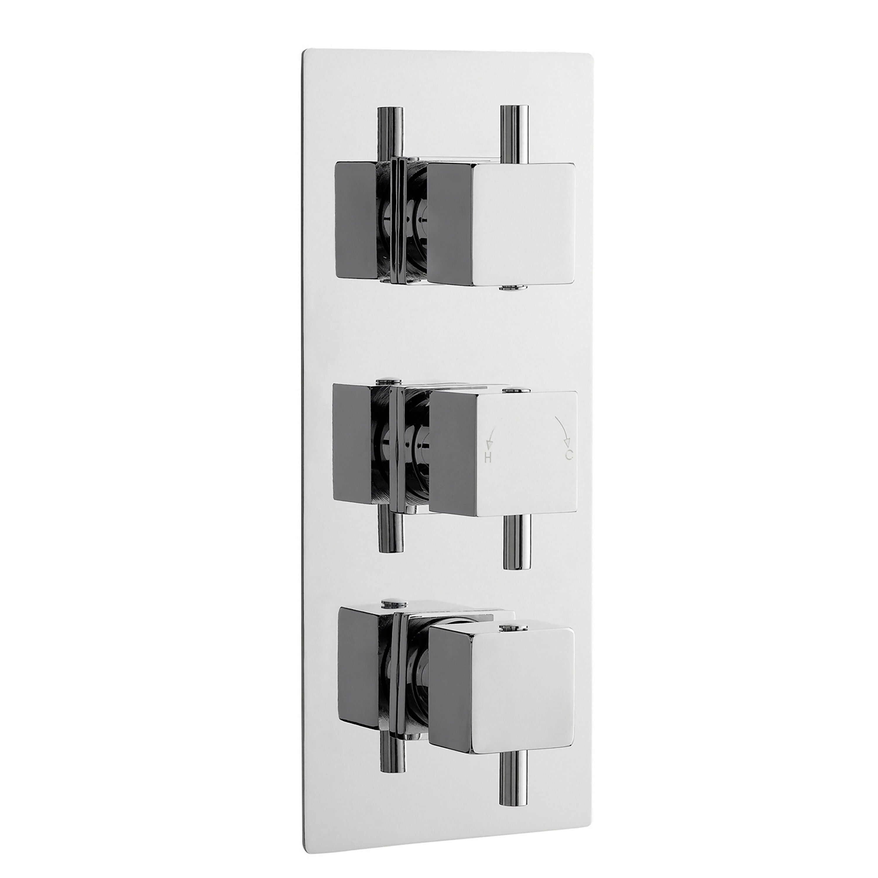 nuie Chrome Triple Thermostatic Shower Valve