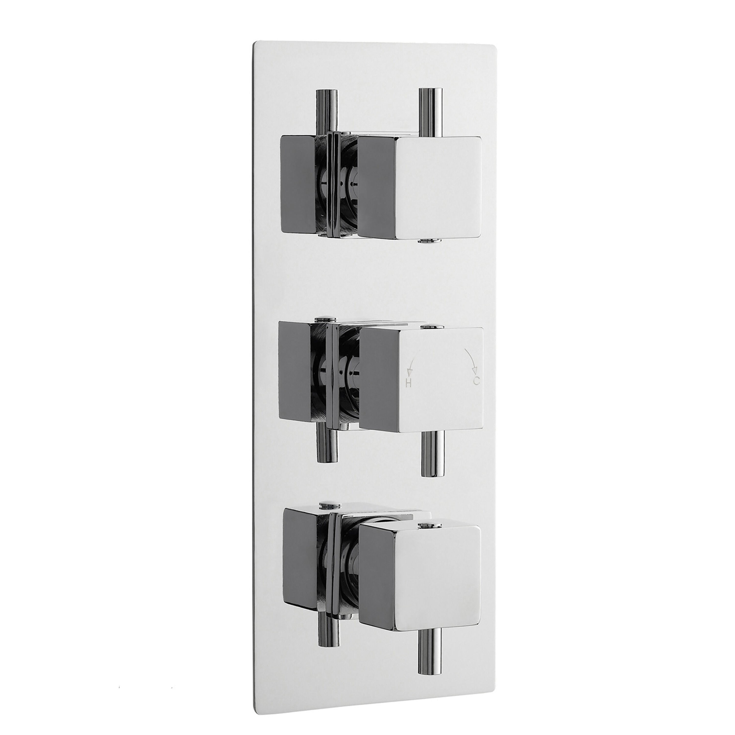 nuie Chrome Triple Thermostatic Shower Valve With Diverter