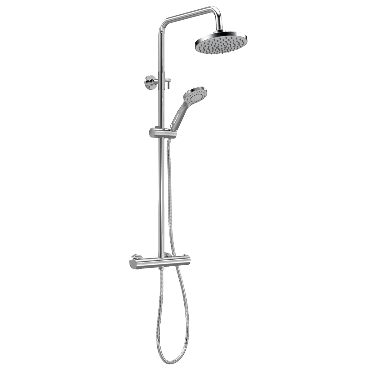 nuie Chrome Thermostatic Bar Dual Shower Valve