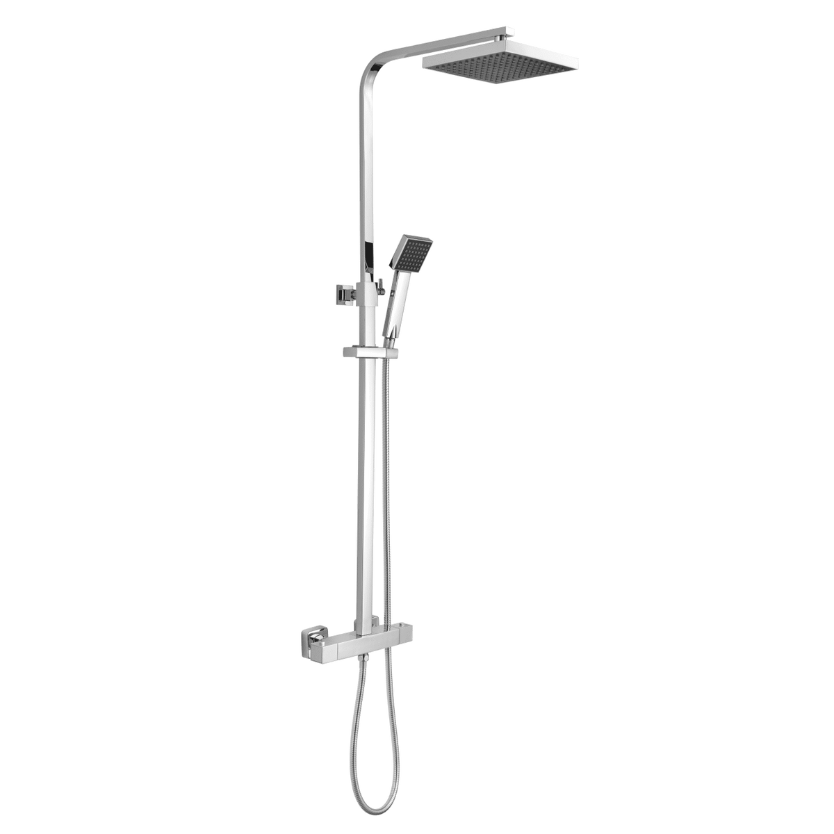 nuie Chrome Thermostatic Bar Dual Shower Valve