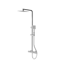Thermostatic Bar Dual Shower Kit Square Chrome