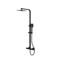 Thermostatic Bar Dual Shower Kit Square Matt Black