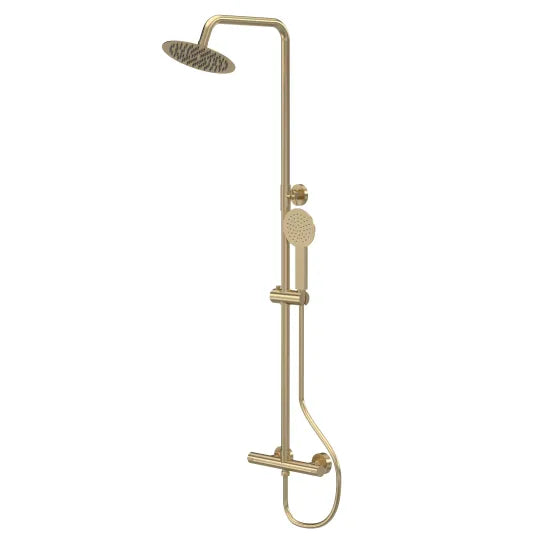nuie choice Brushed Brass Dual Shower Valve Rigid Riser Kit