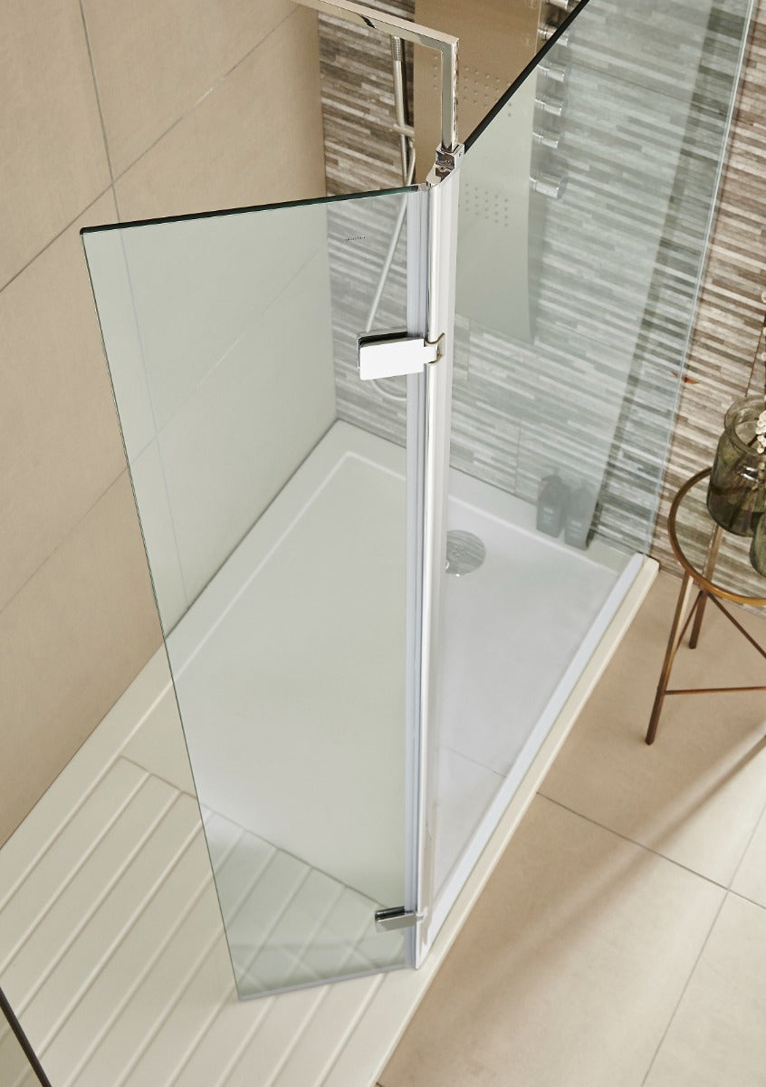 KV8 Hinged Wetroom Return Panel Chrome - KCEIGHT300W - KCEIGHT300W 1