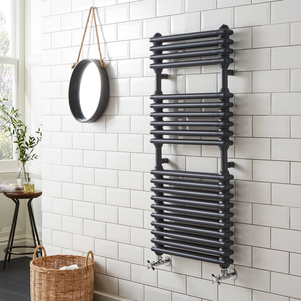 Kolumn Dual Column 1140 x 500 Towel Radiator Anthracite - KOL1140-500A - KOL1140-500A 1