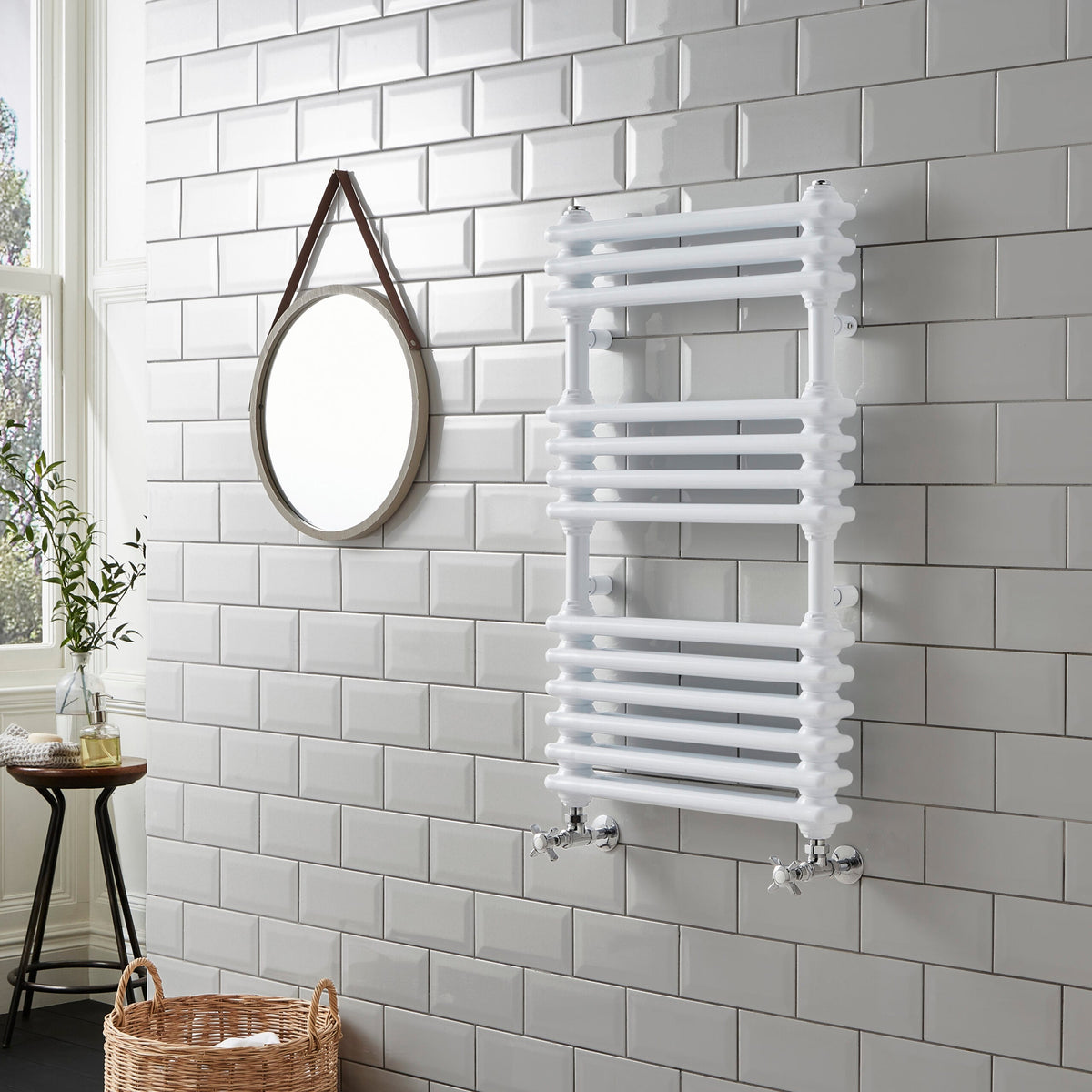 Kolumn Dual Column 832 x 500 Towel Radiator White - KOL832-500WT