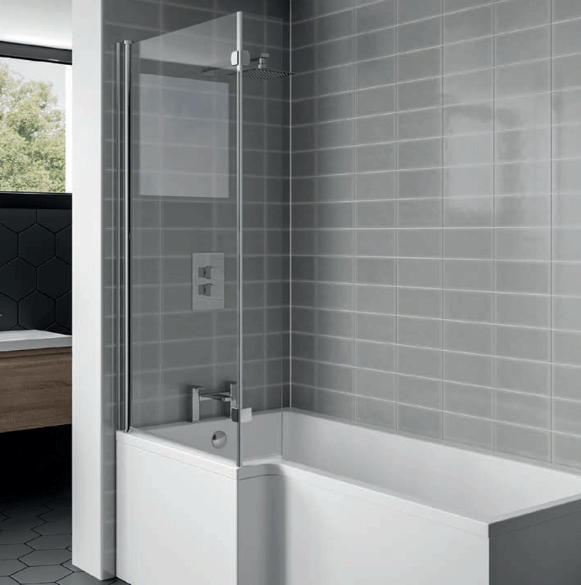 Koncept L Shaped Elite Shower Bath Screen - KONLE