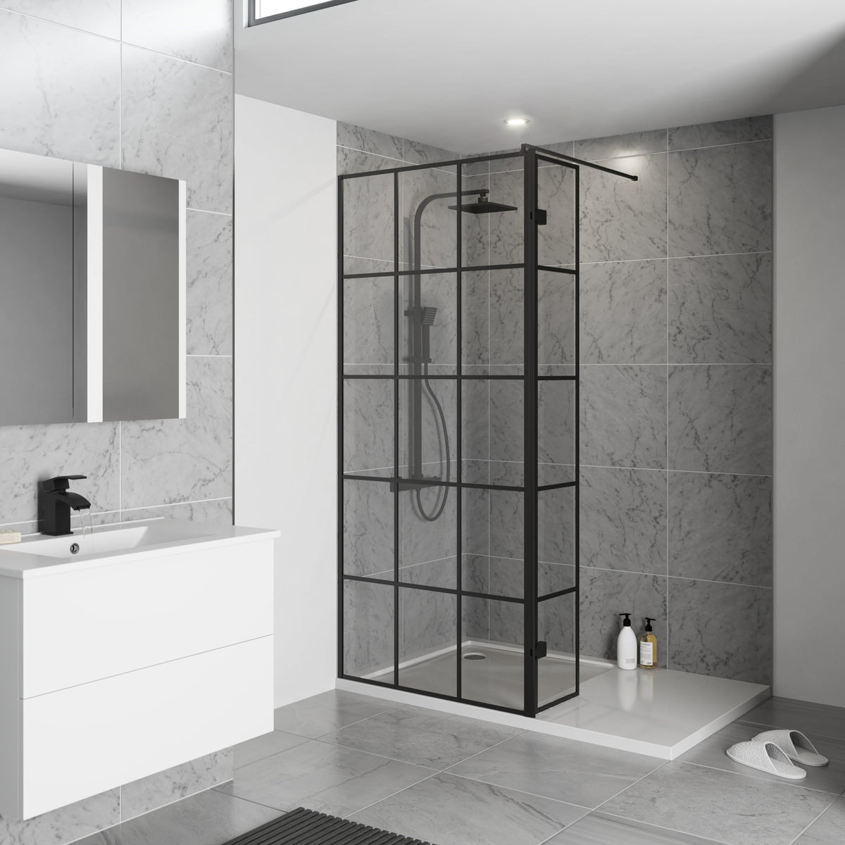 KV8 Krittal 700mm x 2000mm Wetroom Screen - KRI700W