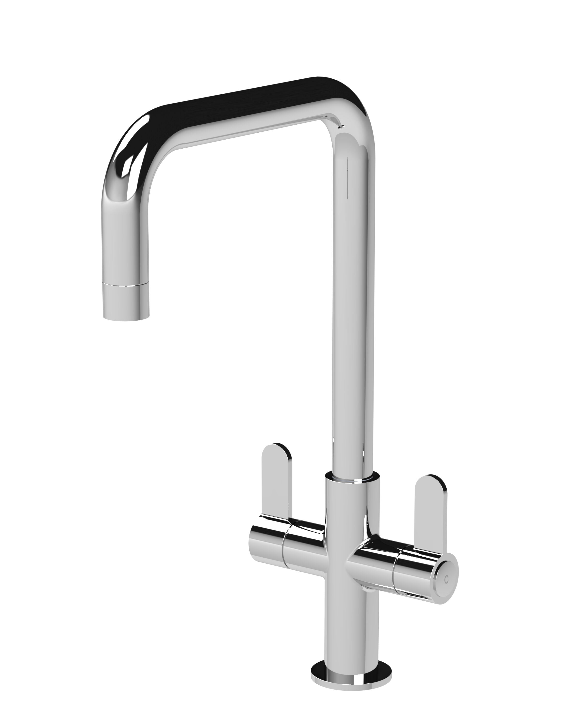 nuie Kosi Chrome Twin Kitchen Mono Basin Mixer