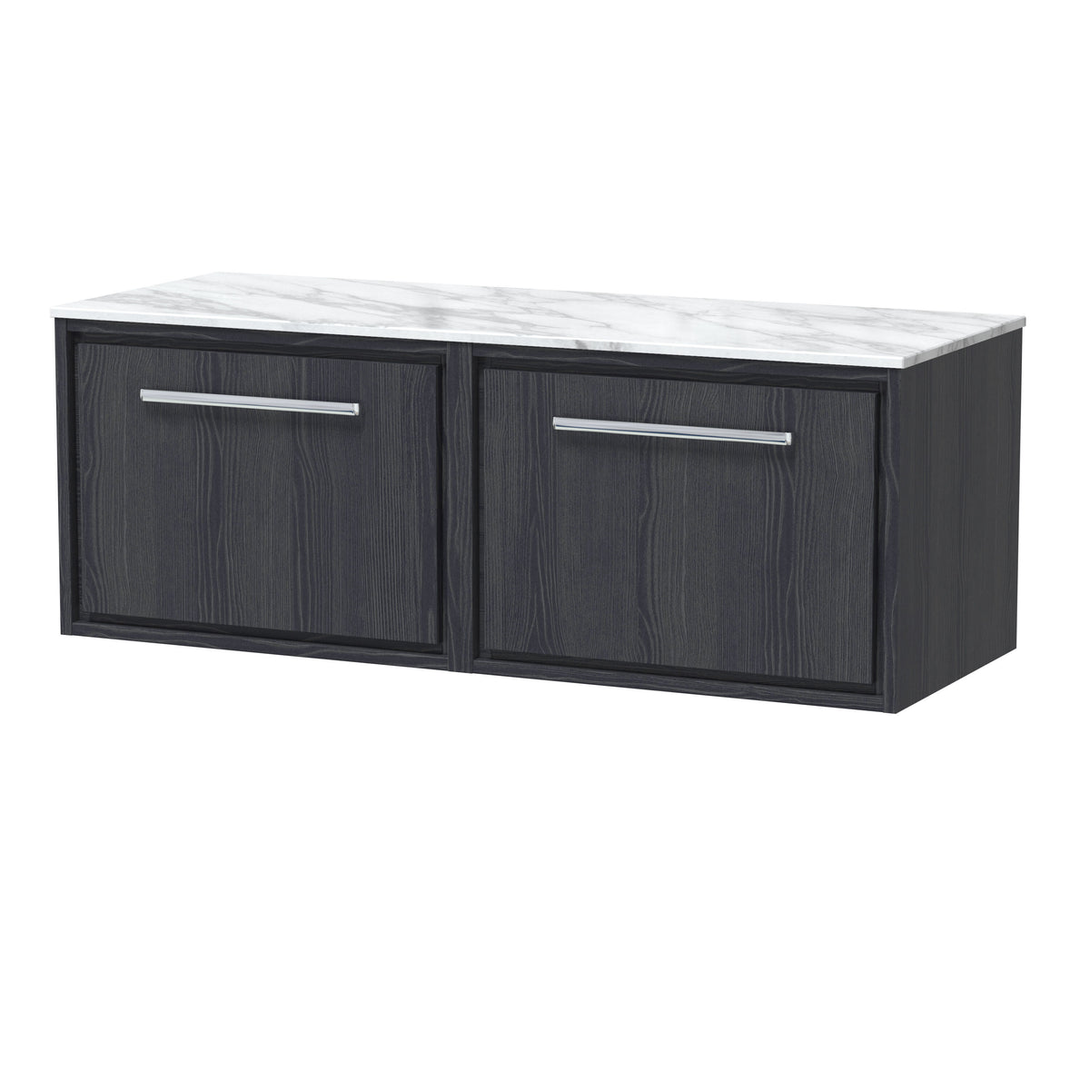 Hudson Reed Lille 1200mm 1 Drawer Wall Hung Vanity With Carrara Marble Worktop Marble Worktop