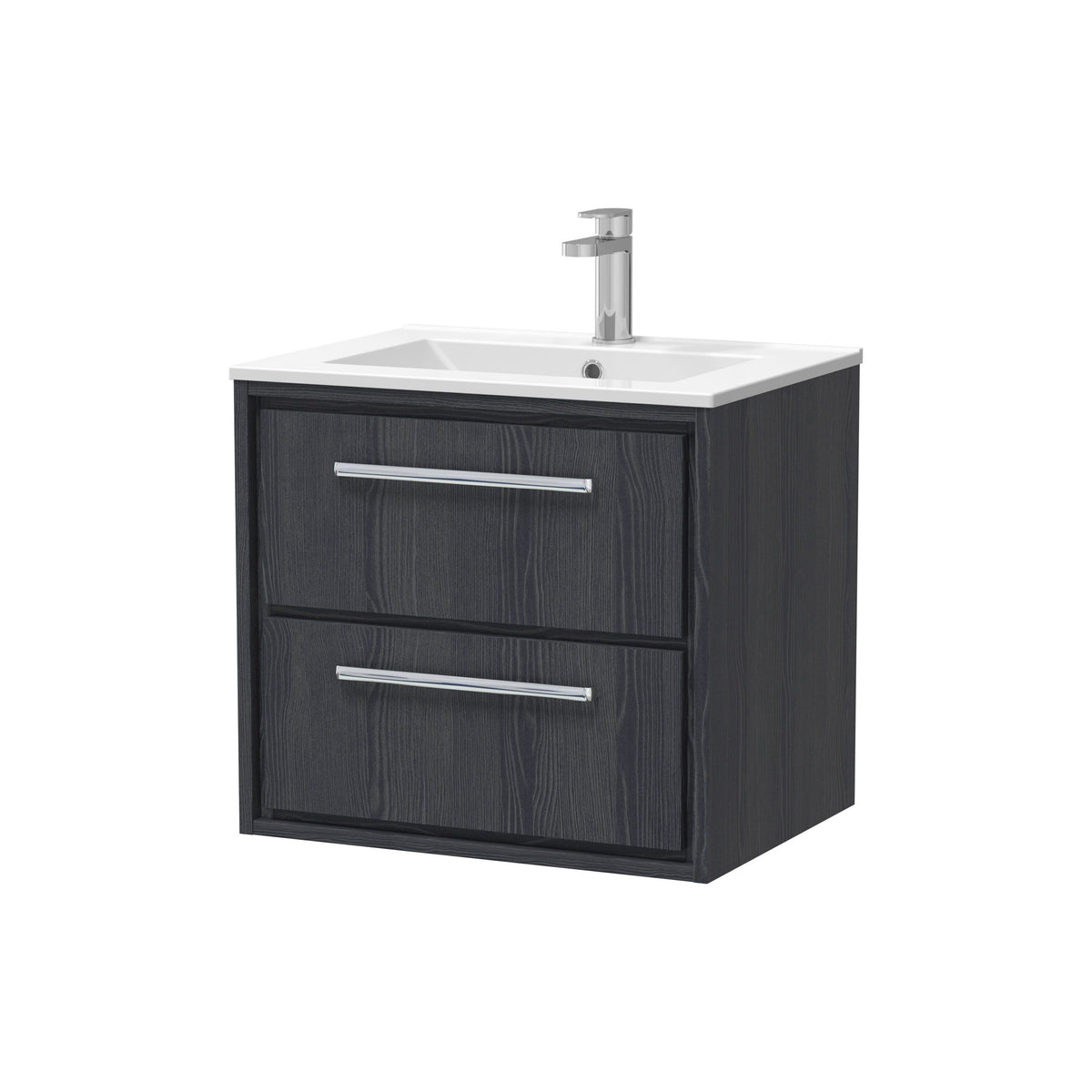 Hudson Reed Lille 600mm 2 Drawer Wall Hung Vanity Unit With 1 Tap Hole Basin