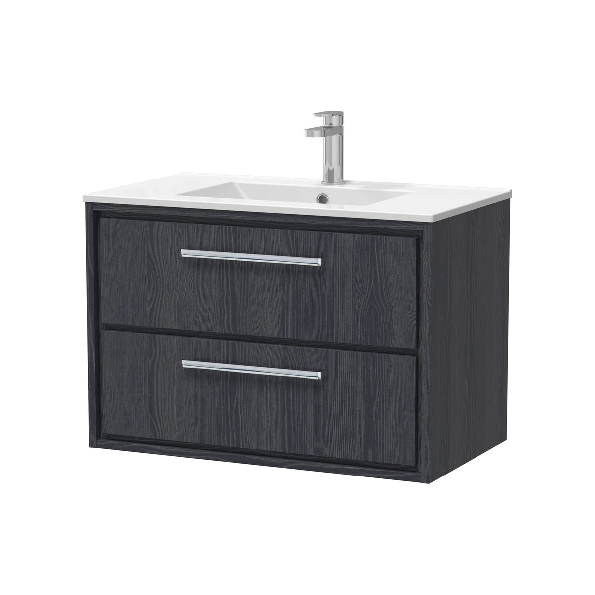 Hudson Reed Lille 800mm 2 Drawer Wall Hung Vanity Unit With 1 Tap Hole Basin