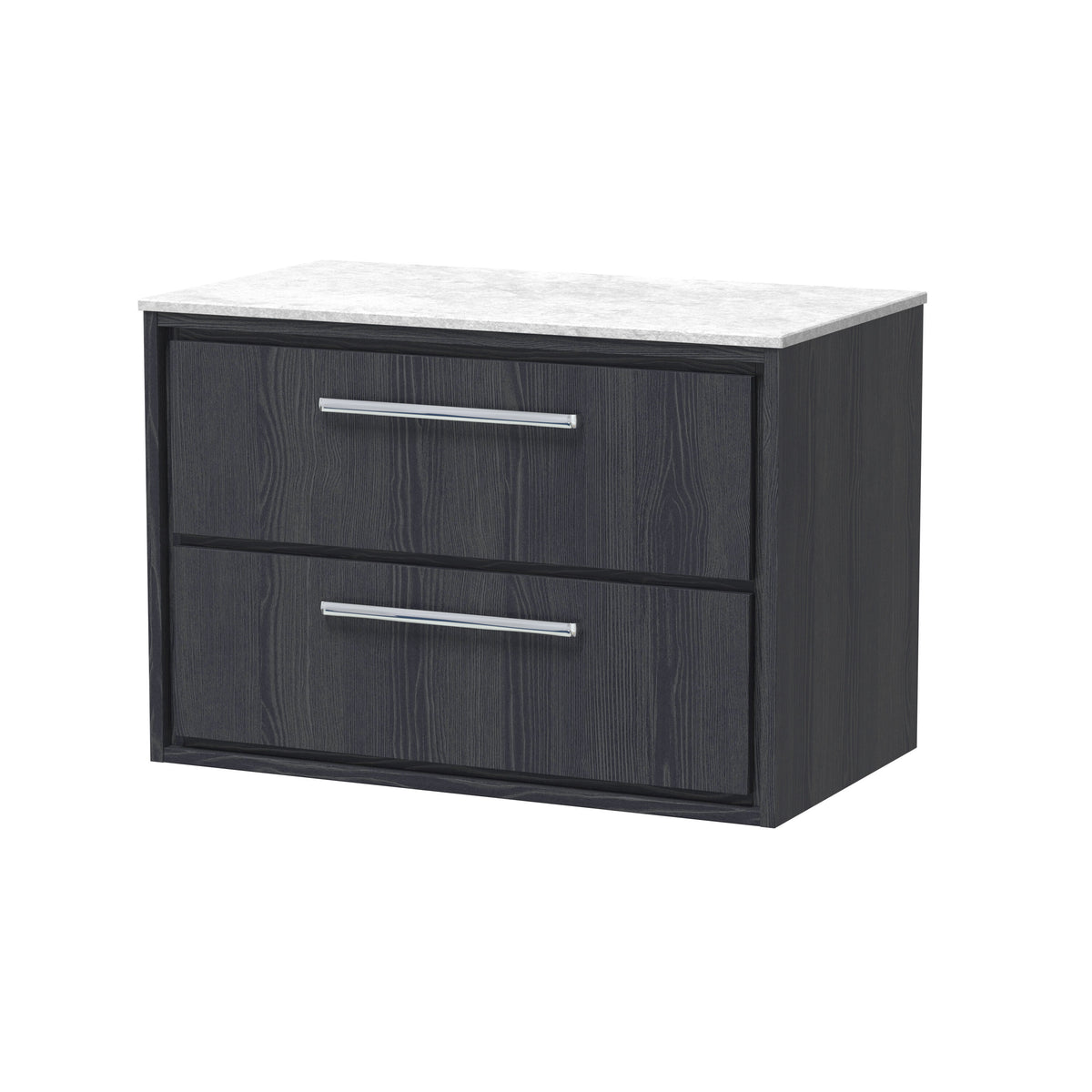 Hudson Reed Lille 800mm 2 Drawer Wall Hung Vanity With White Marble Worktop