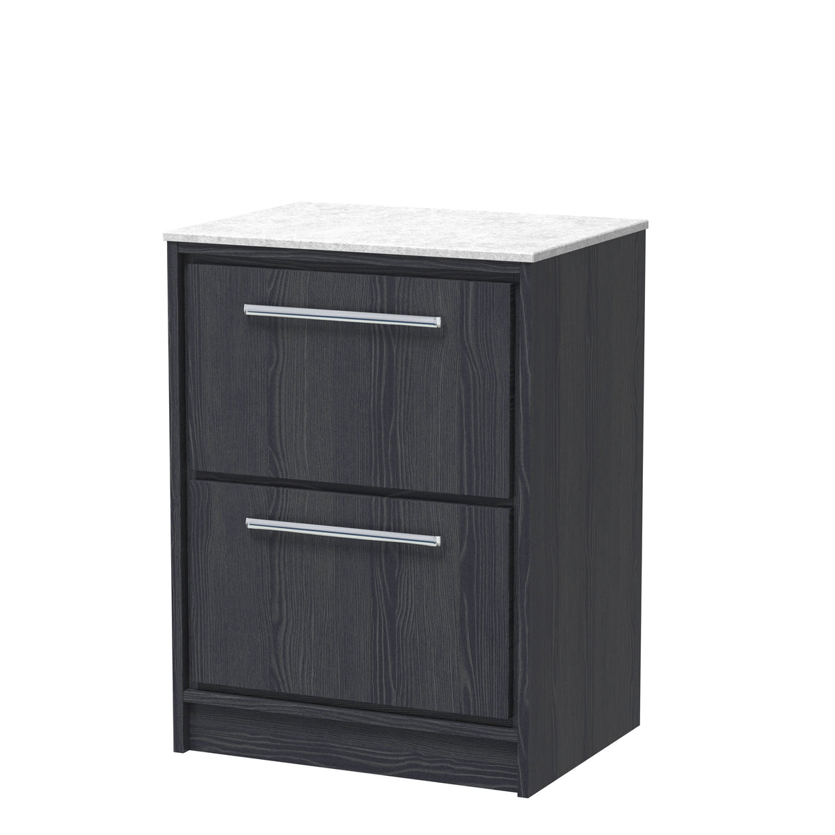 Hudson Reed Lille 600mm 2 Drawer Floor Standing Vanity Unit With White Marble Worktop