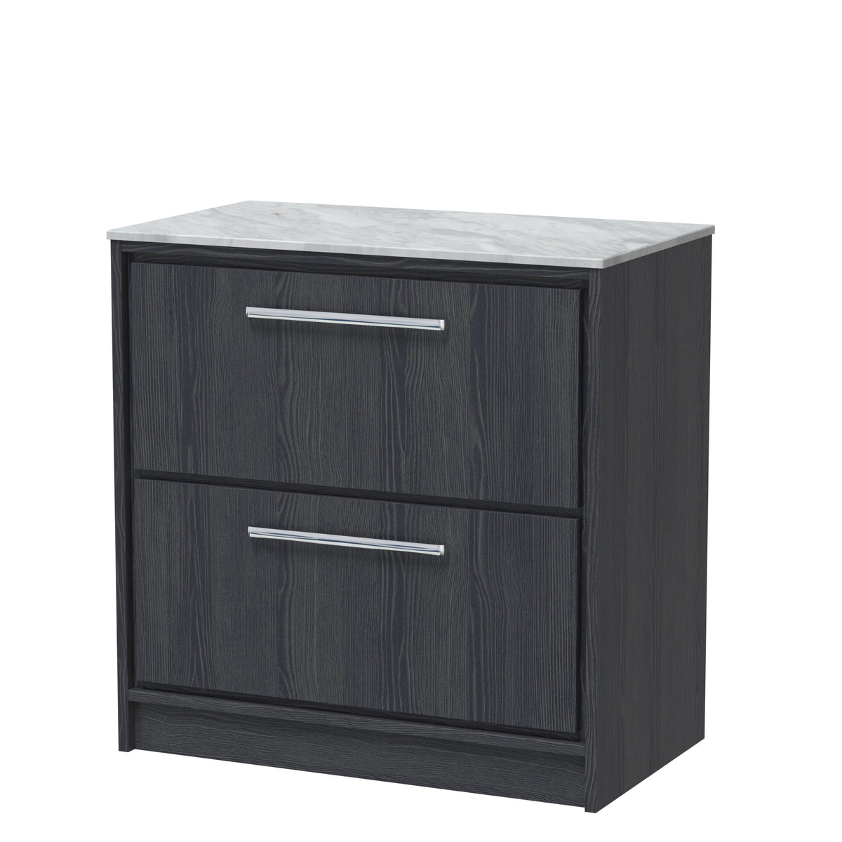 Hudson Reed Lille 800mm 2 Drawer Floor Standing Vanity Unit With Grey Marble Worktop
