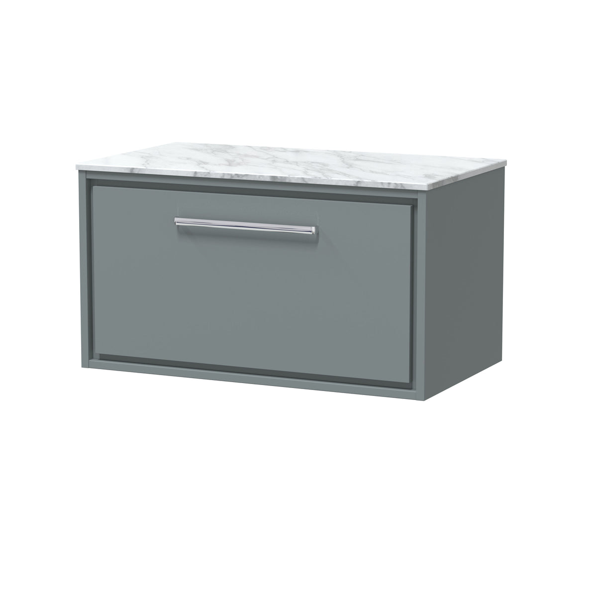Hudson Reed Lille 800mm 1 Drawer Wall Hung Vanity Unit With Carrara Marble Worktop