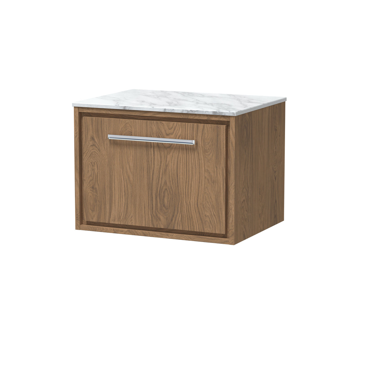 Hudson Reed Lille 600mm 1 Drawer Wall Hung Vanity With Carrara Marble Worktop Marble Worktop
