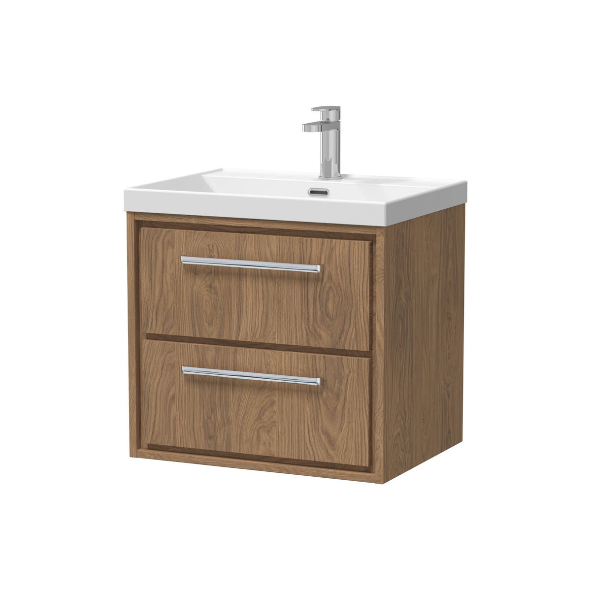 Hudson Reed Lille 600mm 2 Drawer Wall Hung Vanity Unit With 1 Tap Hole Basin