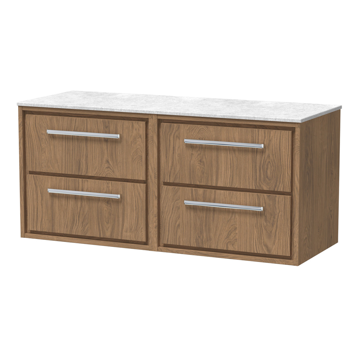 Hudson Reed Lille 610mm 4 Drawer Wall Hung Vanity With White Marble Worktop