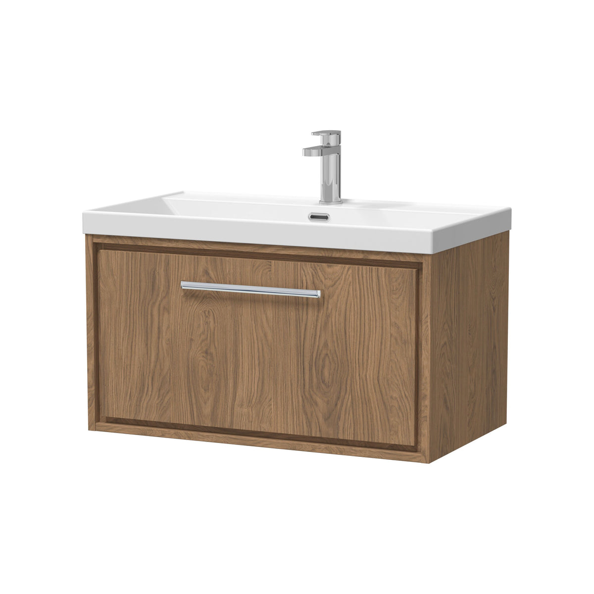 Hudson Reed Lille 800mm 1 Drawer Wall Hung Vanity Unit With 1 Tap Hole Basin