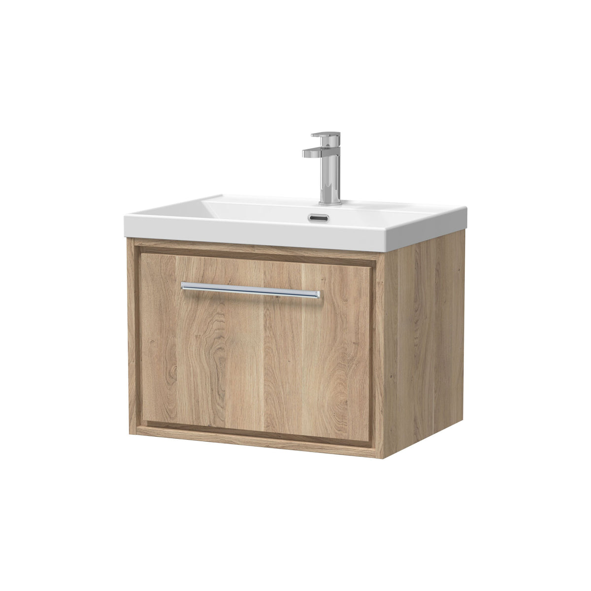 Hudson Reed Lille 600mm 1 Drawer Wall Hung Vanity Unit With 1 Tap Hole Basin
