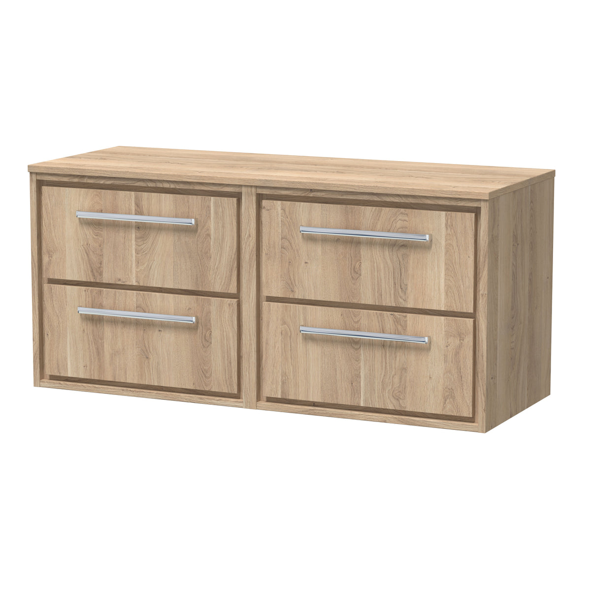 Hudson Reed Lille 1205mm 4 Drawer Wall Hung Vanity Unit With Co-ordinating Worktop