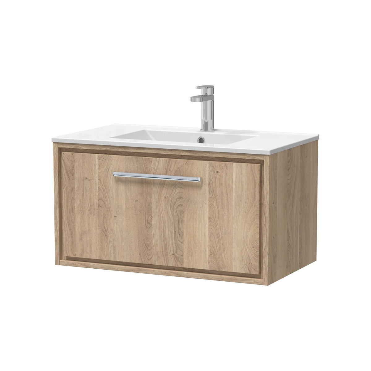 Hudson Reed Lille 800mm 1 Drawer Wall Hung Vanity Unit With 1 Tap Hole Basin