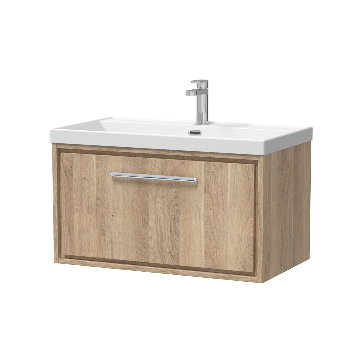 Hudson Reed Lille 800mm 1 Drawer Wall Hung Vanity Unit With 1 Tap Hole Basin
