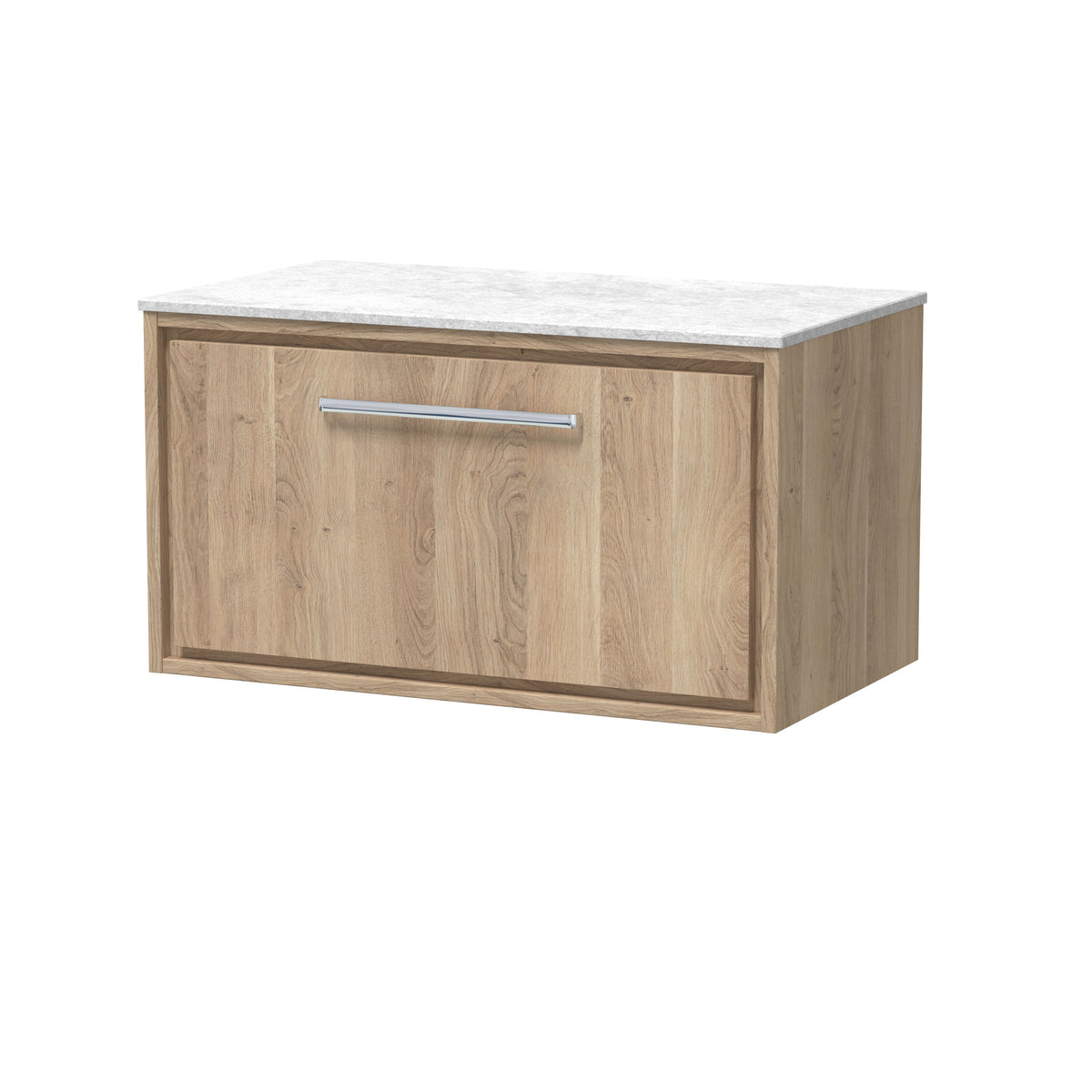Hudson Reed Lille 800mm 1 Drawer Wall Hung Vanity With White Marble Worktop