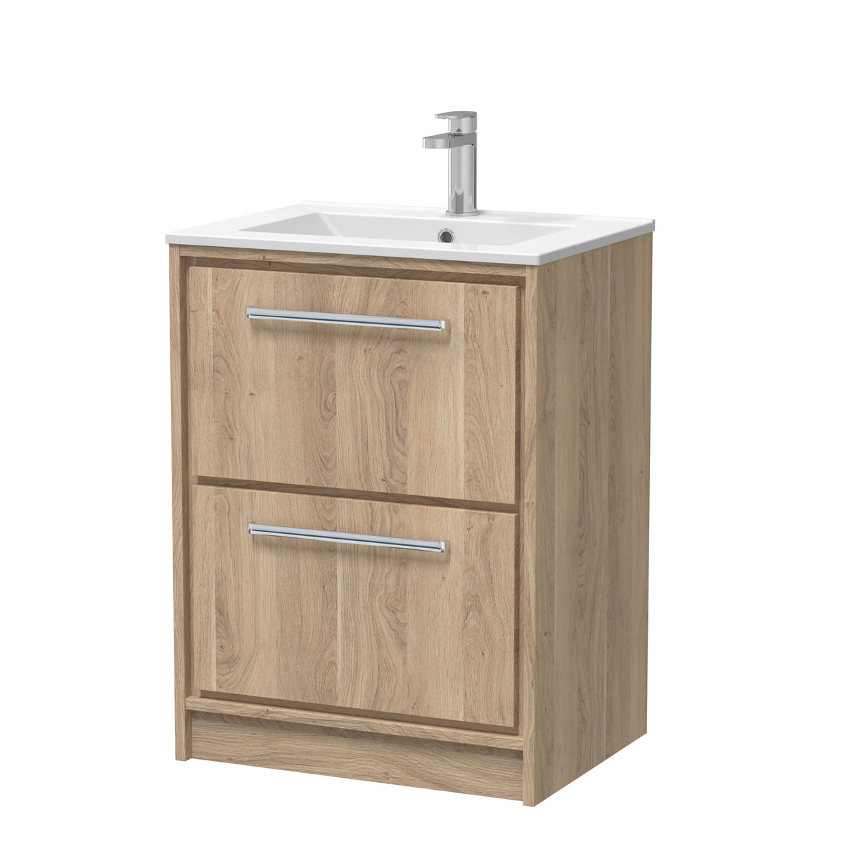Hudson Reed Lille 600mm 2 Drawer Floor Standing Vanity Unit With 1 Tap Hole Basin