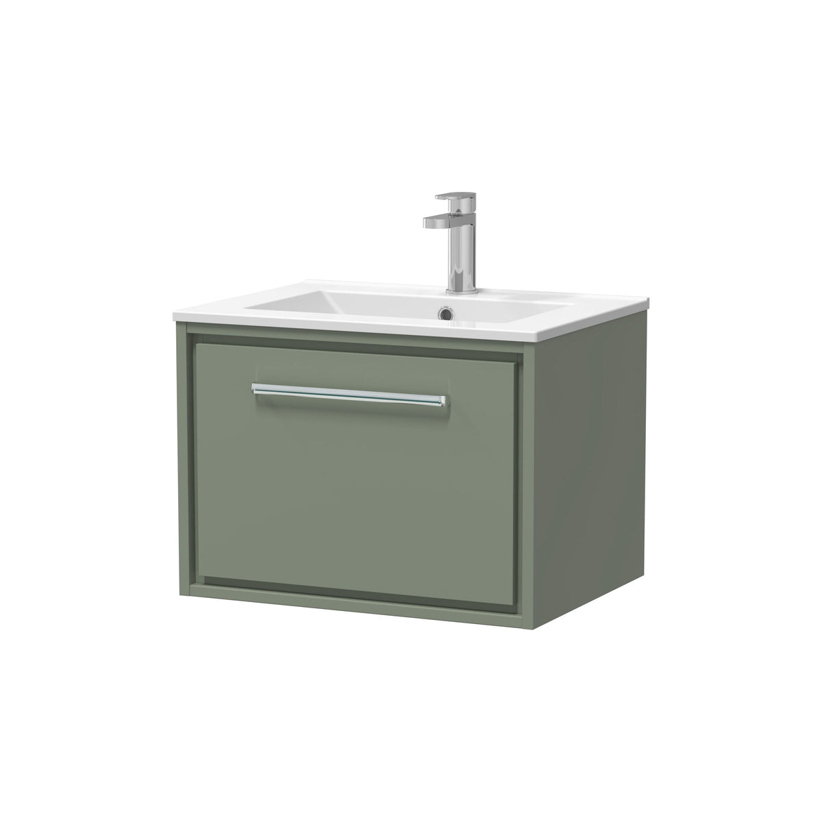 Hudson Reed Lille 600mm 1 Drawer Wall Hung Vanity Unit With 1 Tap Hole Basin