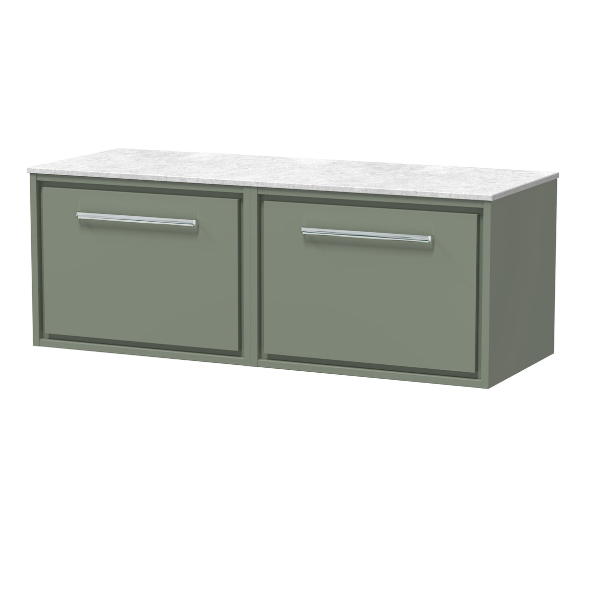 Hudson Reed Lille 1200mm 1 Drawer Wall Hung Vanity Unit With White Marble Worktop