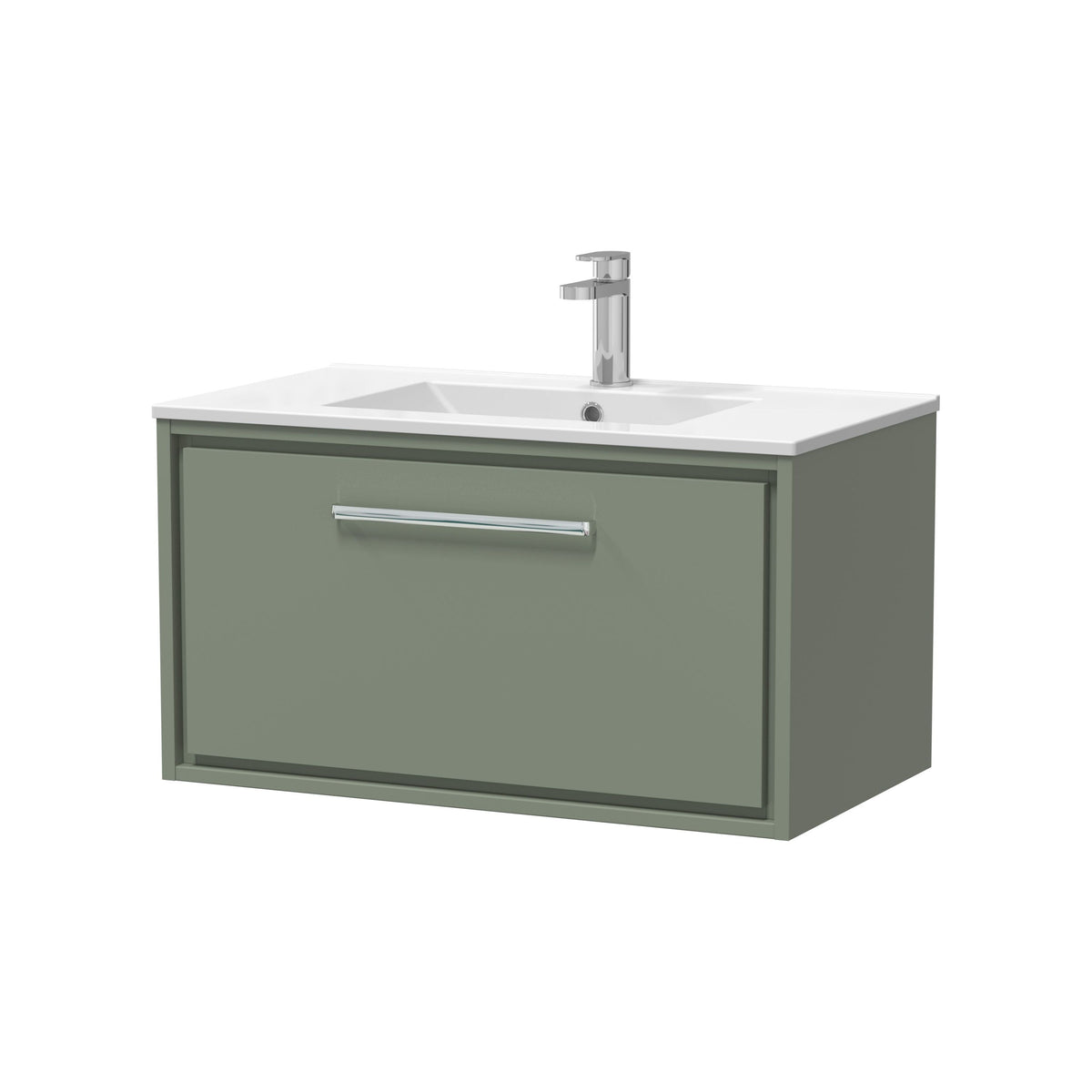 Hudson Reed Lille 800mm 1 Drawer Wall Hung Vanity Unit With 1 Tap Hole Basin