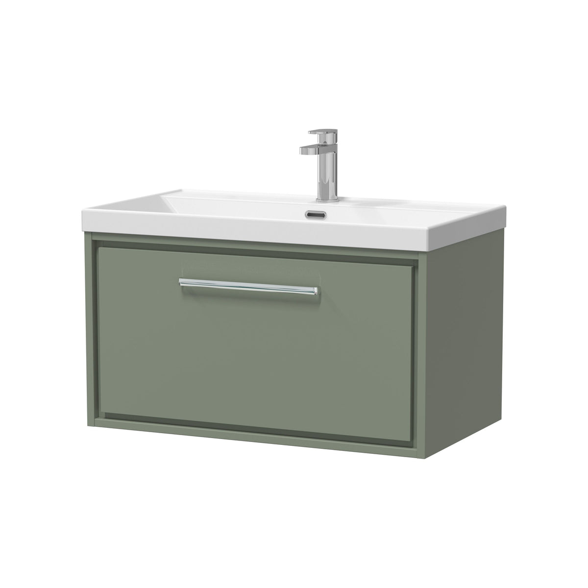 Hudson Reed Lille 800mm 1 Drawer Wall Hung Vanity Unit With 1 Tap Hole Basin