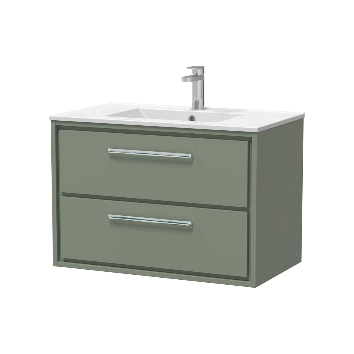 Hudson Reed Lille 800mm 2 Drawer Wall Hung Vanity Unit With 1 Tap Hole Basin