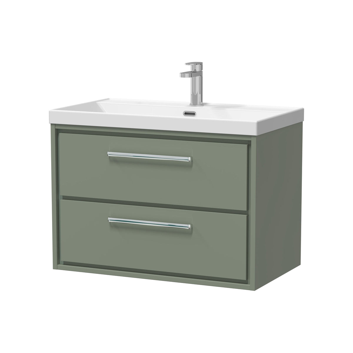 Hudson Reed Lille 800mm 2 Drawer Wall Hung Vanity Unit With 1 Tap Hole Basin