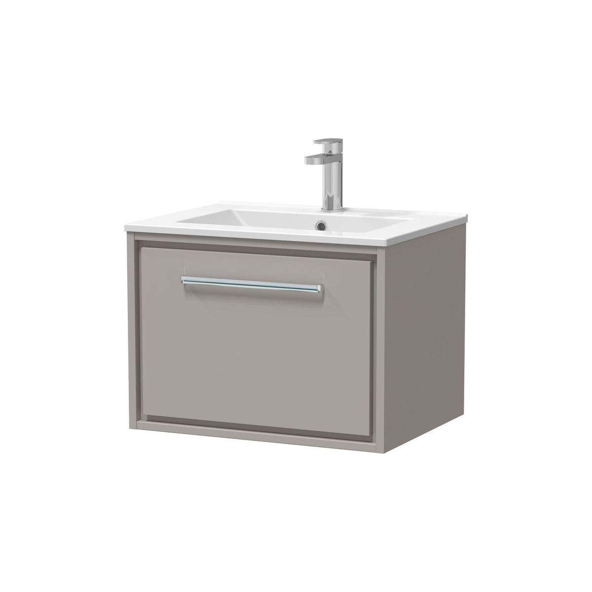 Hudson Reed Lille 600mm 1 Drawer Wall Hung Vanity Unit With 1 Tap Hole Basin