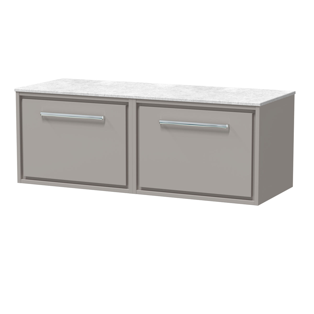 Hudson Reed Lille 1200mm 1 Drawer Wall Hung Vanity Unit With White Marble Worktop