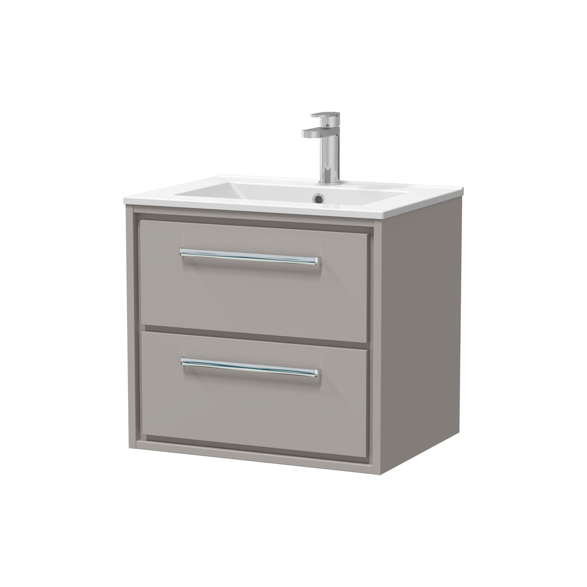 Hudson Reed Lille 600mm 2 Drawer Wall Hung Vanity Unit With 1 Tap Hole Basin