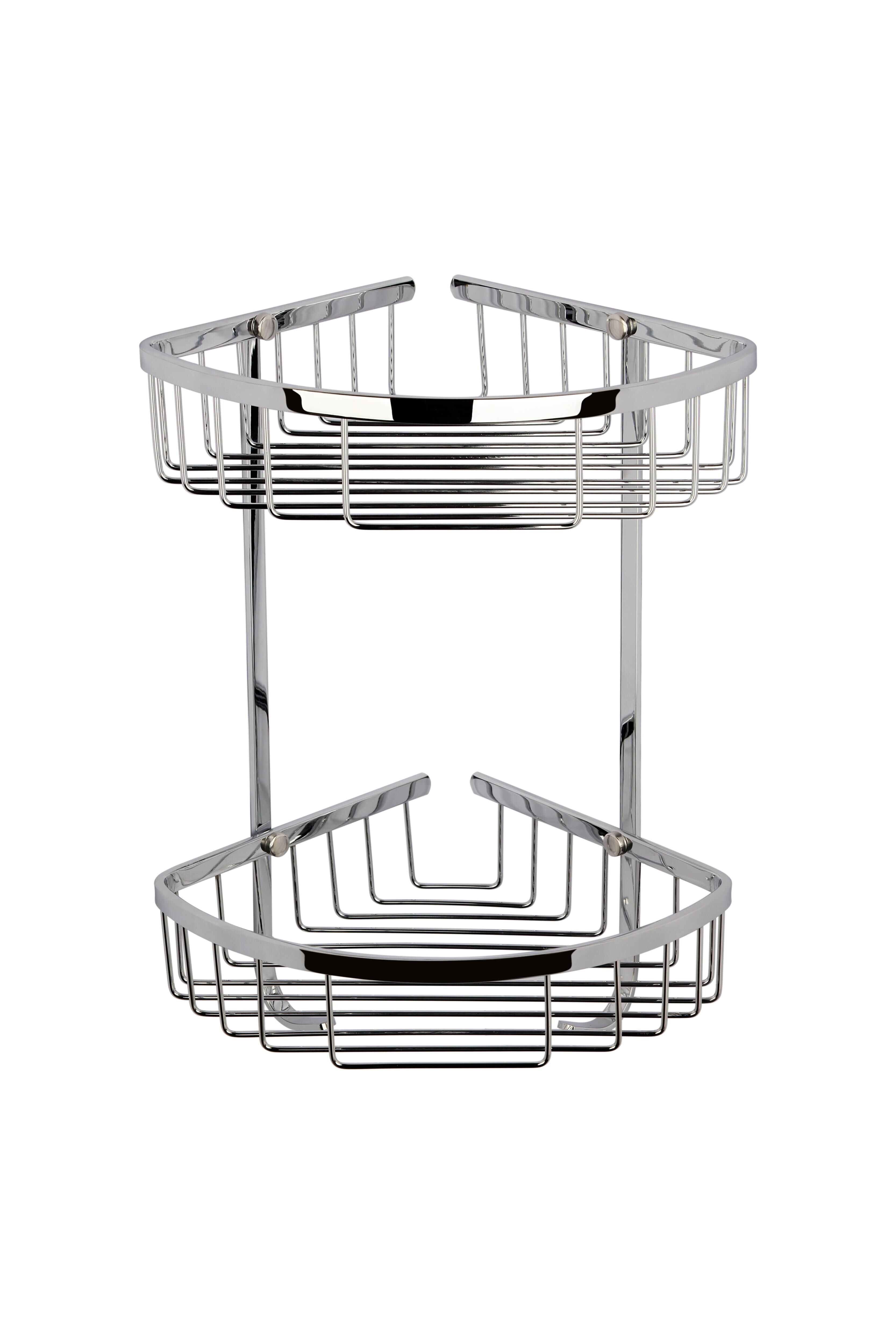 Large 2 Tier Chrome Corner Basket