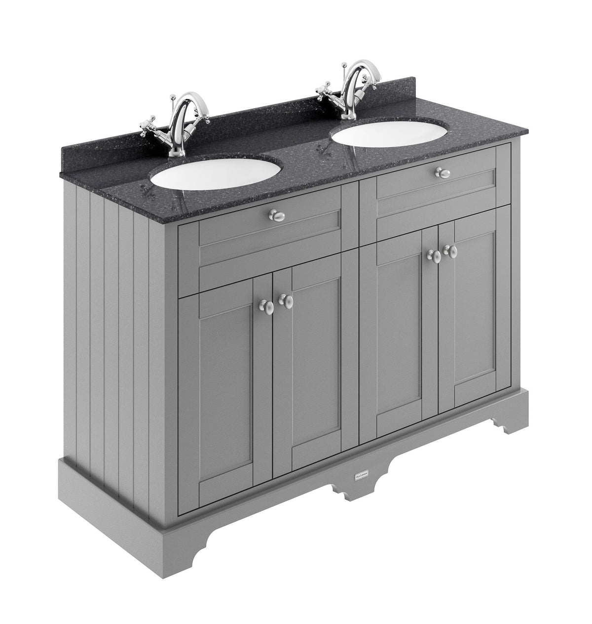 Old London 1200mm 4 Door Floor Standing Cabinet With Black Marble Basin