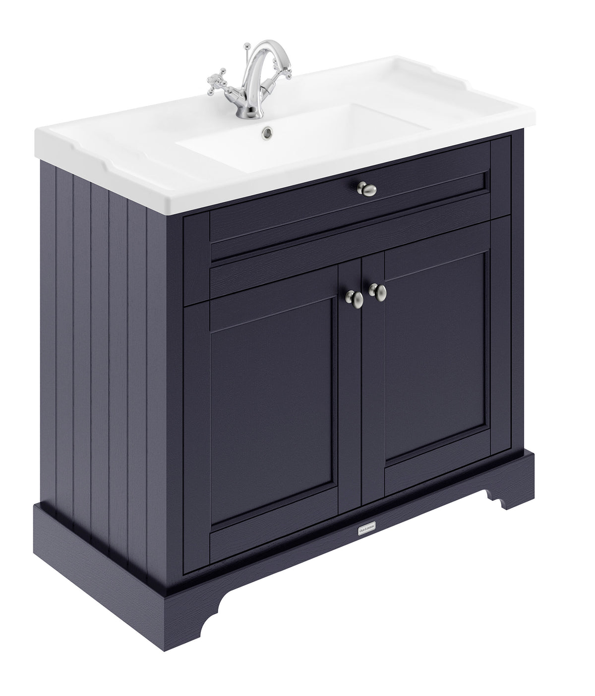 Old London 1000mm 2 Door Floor Standing Cabinet With 1 Tap Hole Basin