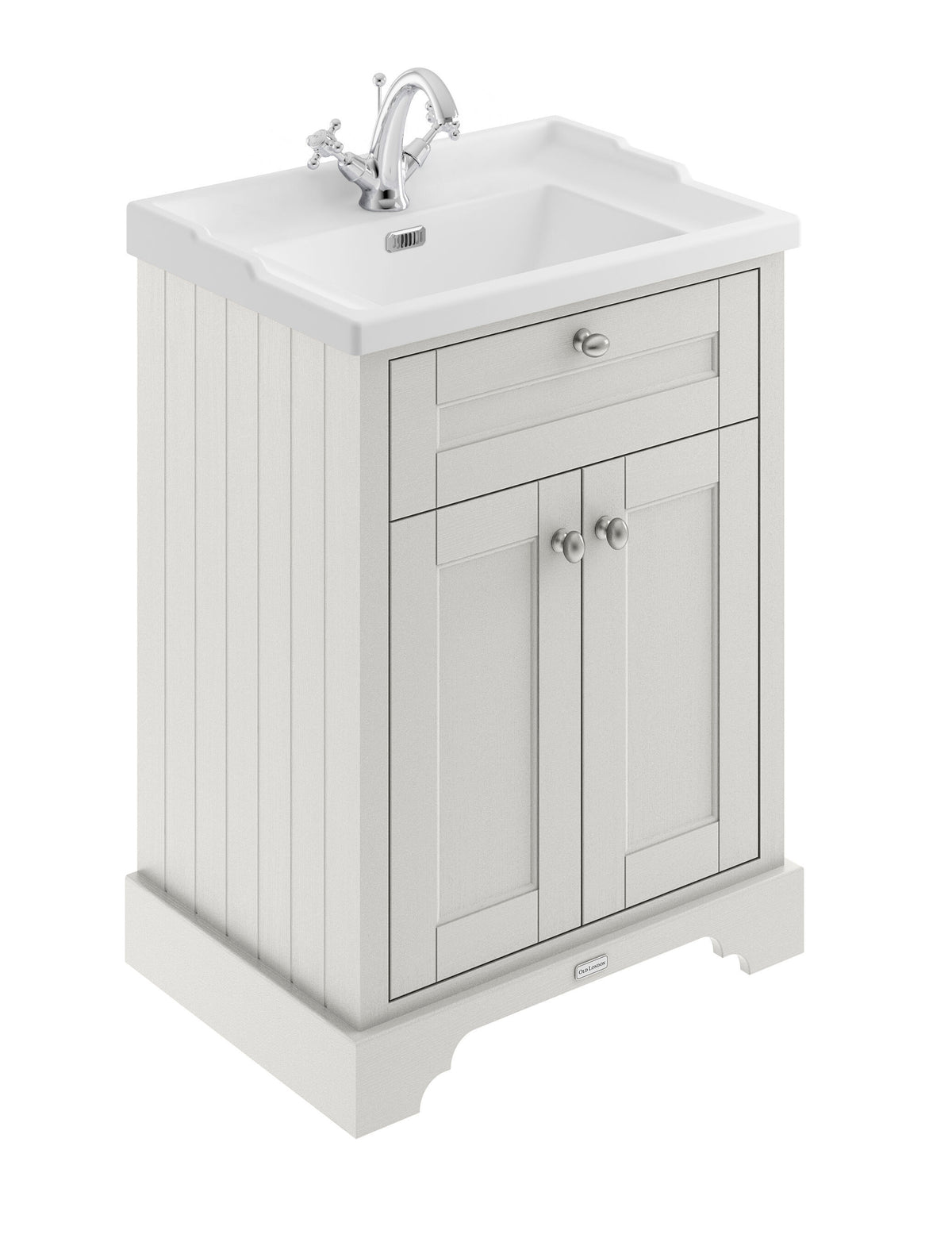 Old London 600mm 2 Door Floor Standing Cabinet With 1 Tap Hole Basin
