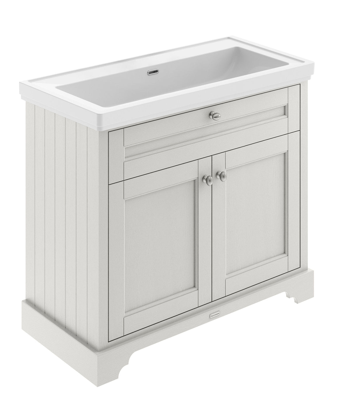 Old London 1000mm 2 Door Floor Standing Vanity Unit With Fireclay Basin