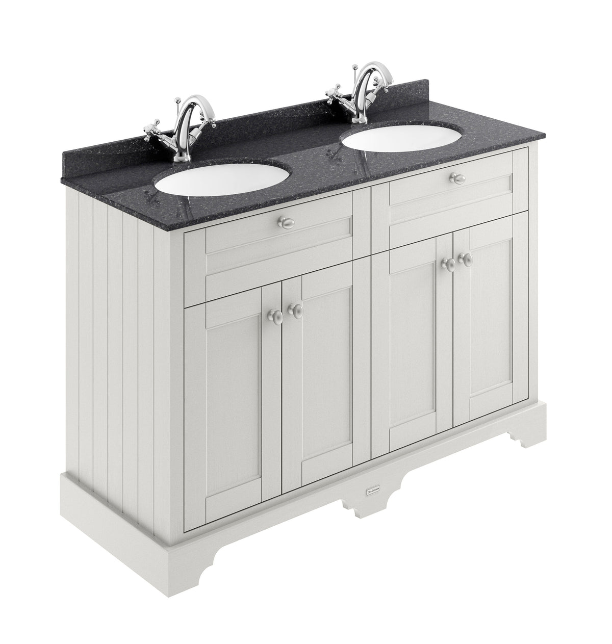 Old London 1200mm 4 Door Floor Standing Cabinet With Black Marble Basin