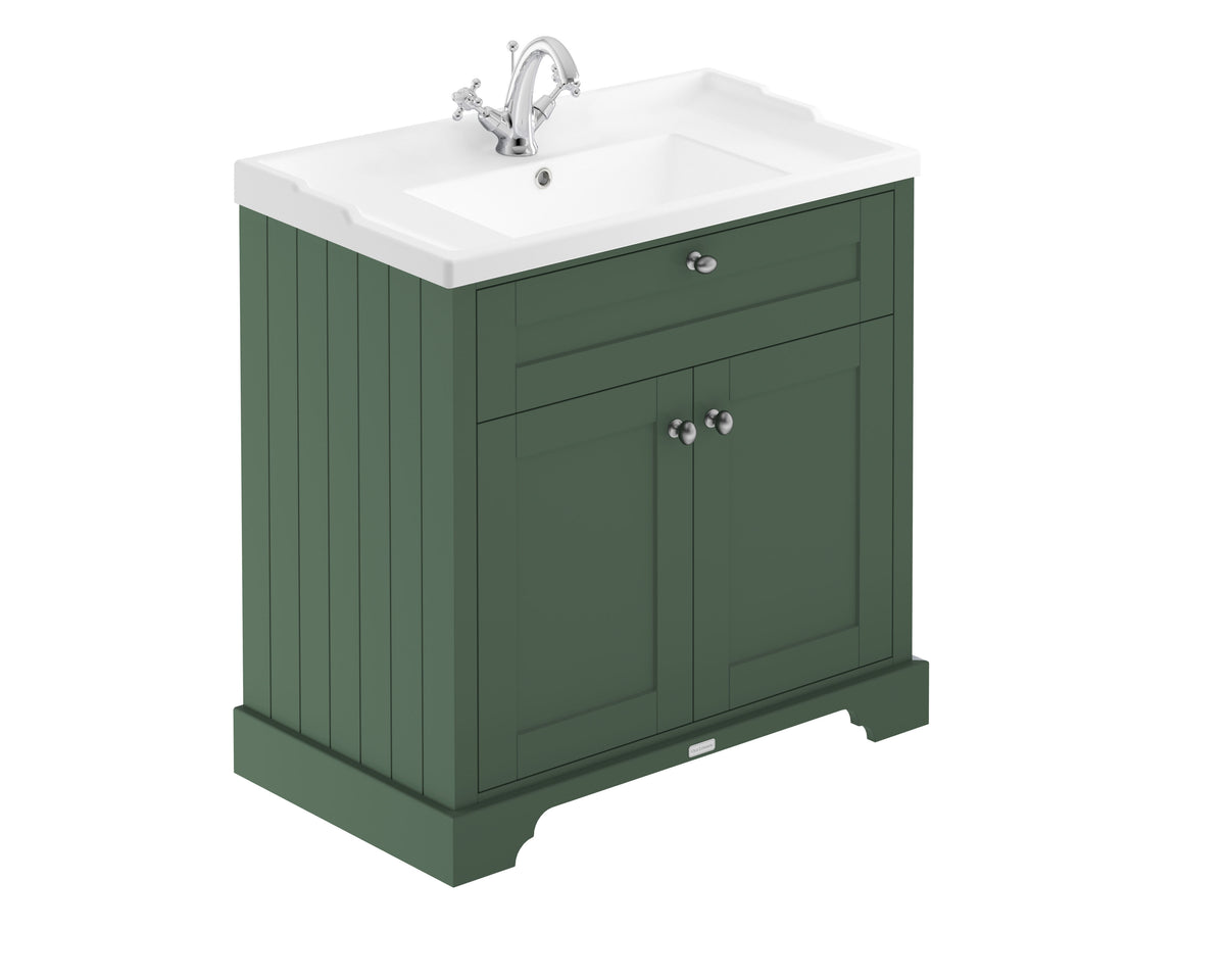 Old London 800mm 2 Door Floor Standing Cabinet With 1 Tap Hole Basin