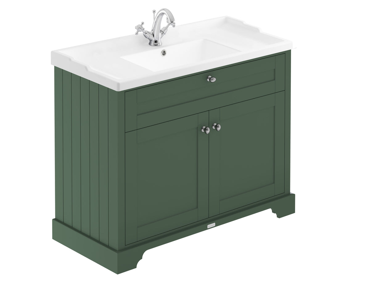 Old London 1000mm 2 Door Floor Standing Cabinet With 1 Tap Hole Basin